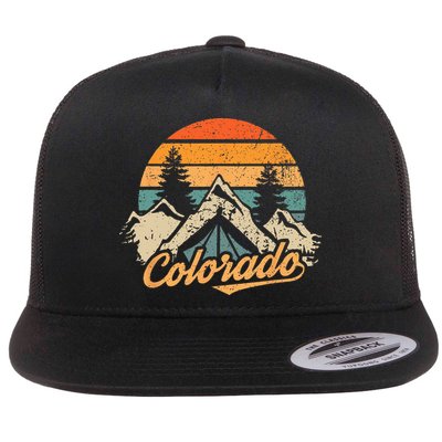 Colorado Retro Vintage Mountains Nature Hiking Flatbill Hat