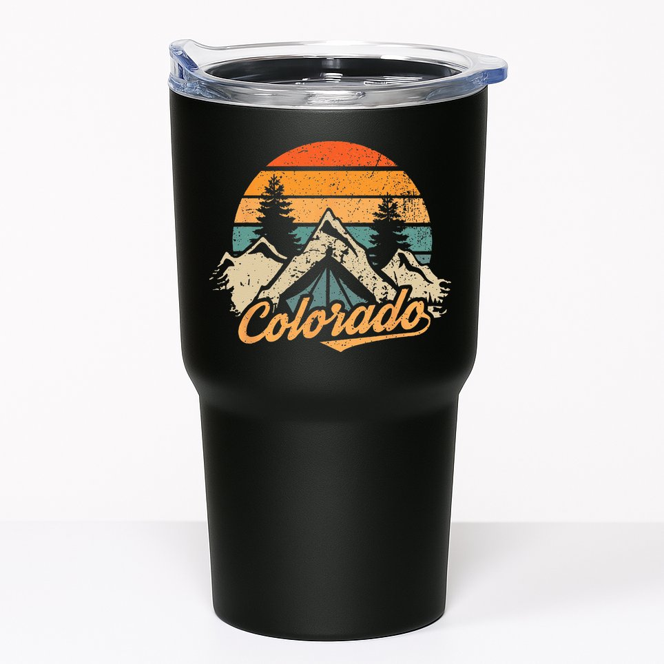 Colorado Retro Vintage Mountains Nature Hiking Tumbler