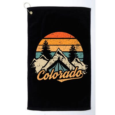 Colorado Retro Vintage Mountains Nature Hiking Golf Towel