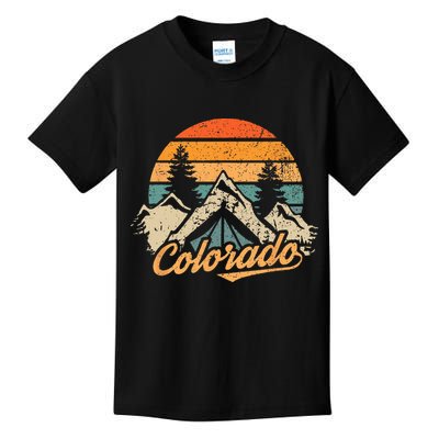 Colorado Retro Vintage Mountains Nature Hiking Kids T-Shirt