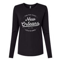 Classic Retro Vintage New Orleans Louisiana Big Easy NOLA Womens Cotton Relaxed Long Sleeve T-Shirt