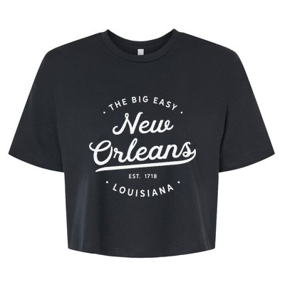 Classic Retro Vintage New Orleans Louisiana Big Easy NOLA Bella+Canvas Jersey Crop Tee