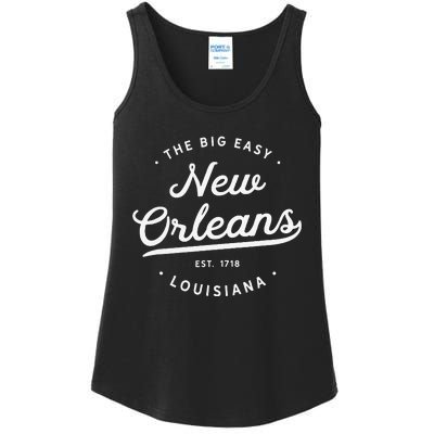 Classic Retro Vintage New Orleans Louisiana Big Easy NOLA Ladies Essential Tank