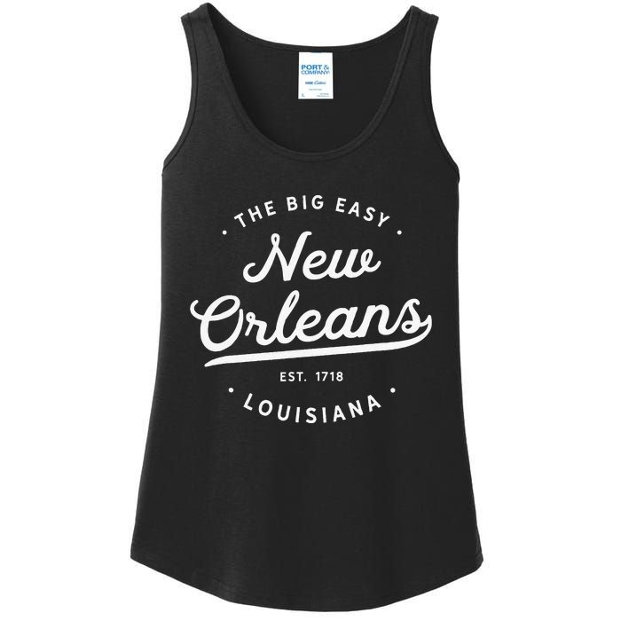 Classic Retro Vintage New Orleans Louisiana Big Easy NOLA Ladies Essential Tank