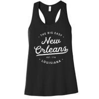 Classic Retro Vintage New Orleans Louisiana Big Easy NOLA Women's Racerback Tank