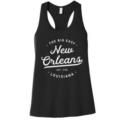 Classic Retro Vintage New Orleans Louisiana Big Easy NOLA Women's Racerback Tank