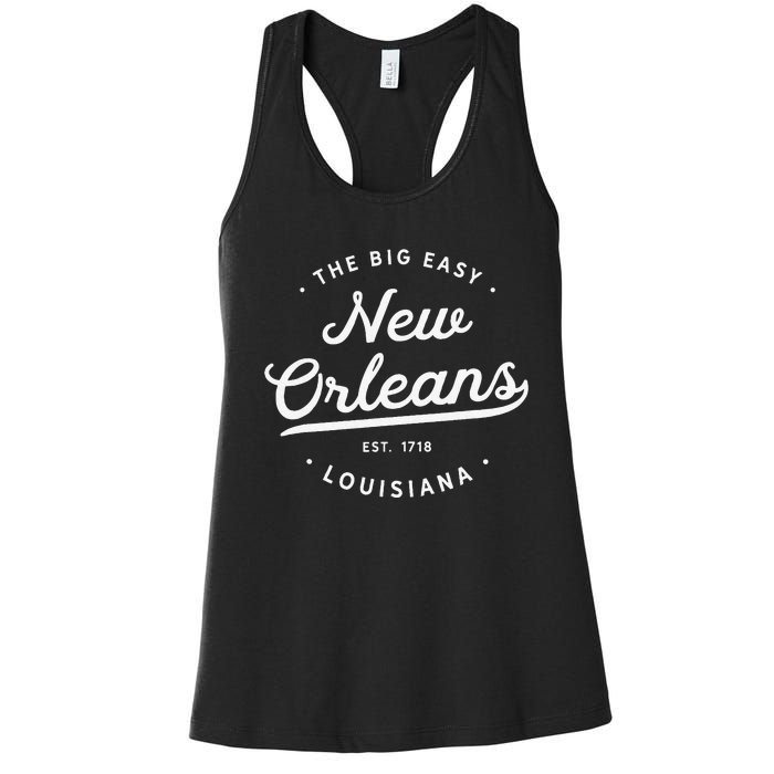 Classic Retro Vintage New Orleans Louisiana Big Easy NOLA Women's Racerback Tank