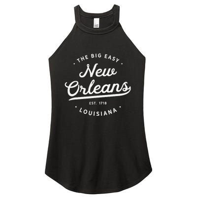 Classic Retro Vintage New Orleans Louisiana Big Easy NOLA Women’s Perfect Tri Rocker Tank