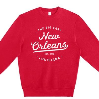 Classic Retro Vintage New Orleans Louisiana Big Easy NOLA Premium Crewneck Sweatshirt