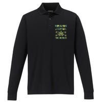 Cool Retro Vintage Style 420 Weed Marijuana Stoner Performance Long Sleeve Polo