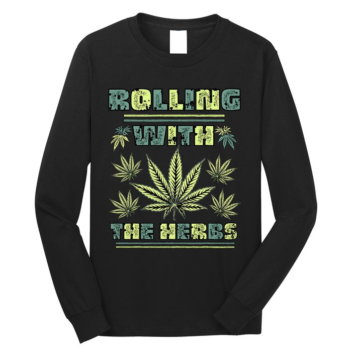 Cool Retro Vintage Style 420 Weed Marijuana Stoner Long Sleeve Shirt