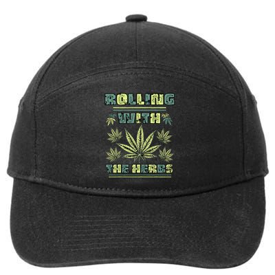 Cool Retro Vintage Style 420 Weed Marijuana Stoner 7-Panel Snapback Hat