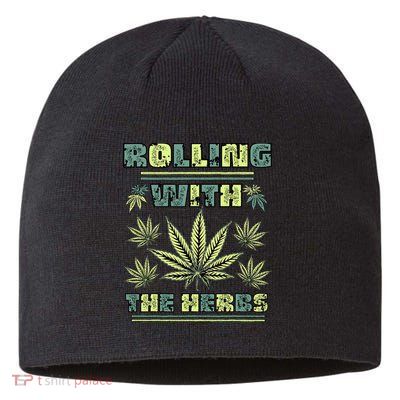 Cool Retro Vintage Style 420 Weed Marijuana Stoner Sustainable Beanie