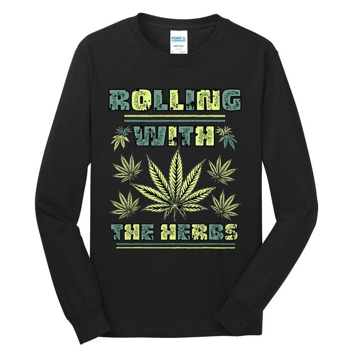 Cool Retro Vintage Style 420 Weed Marijuana Stoner Tall Long Sleeve T-Shirt