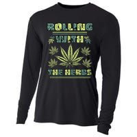 Cool Retro Vintage Style 420 Weed Marijuana Stoner Cooling Performance Long Sleeve Crew