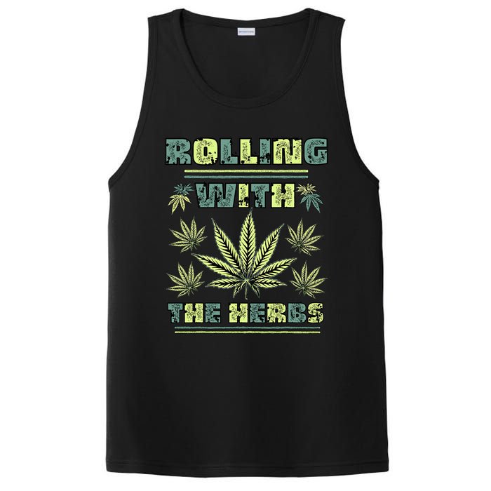 Cool Retro Vintage Style 420 Weed Marijuana Stoner PosiCharge Competitor Tank