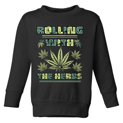 Cool Retro Vintage Style 420 Weed Marijuana Stoner Toddler Sweatshirt