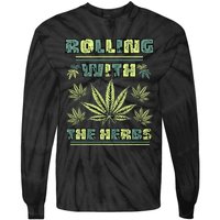 Cool Retro Vintage Style 420 Weed Marijuana Stoner Tie-Dye Long Sleeve Shirt