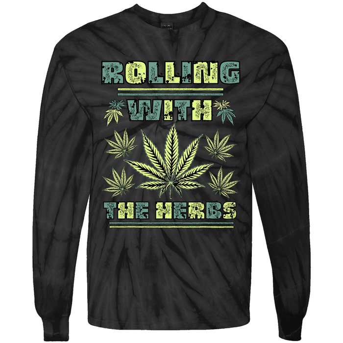 Cool Retro Vintage Style 420 Weed Marijuana Stoner Tie-Dye Long Sleeve Shirt