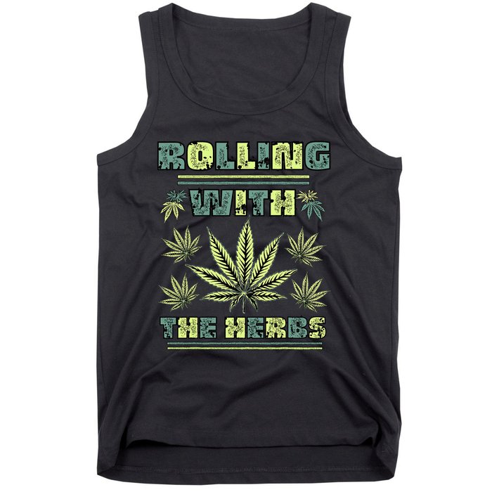 Cool Retro Vintage Style 420 Weed Marijuana Stoner Tank Top