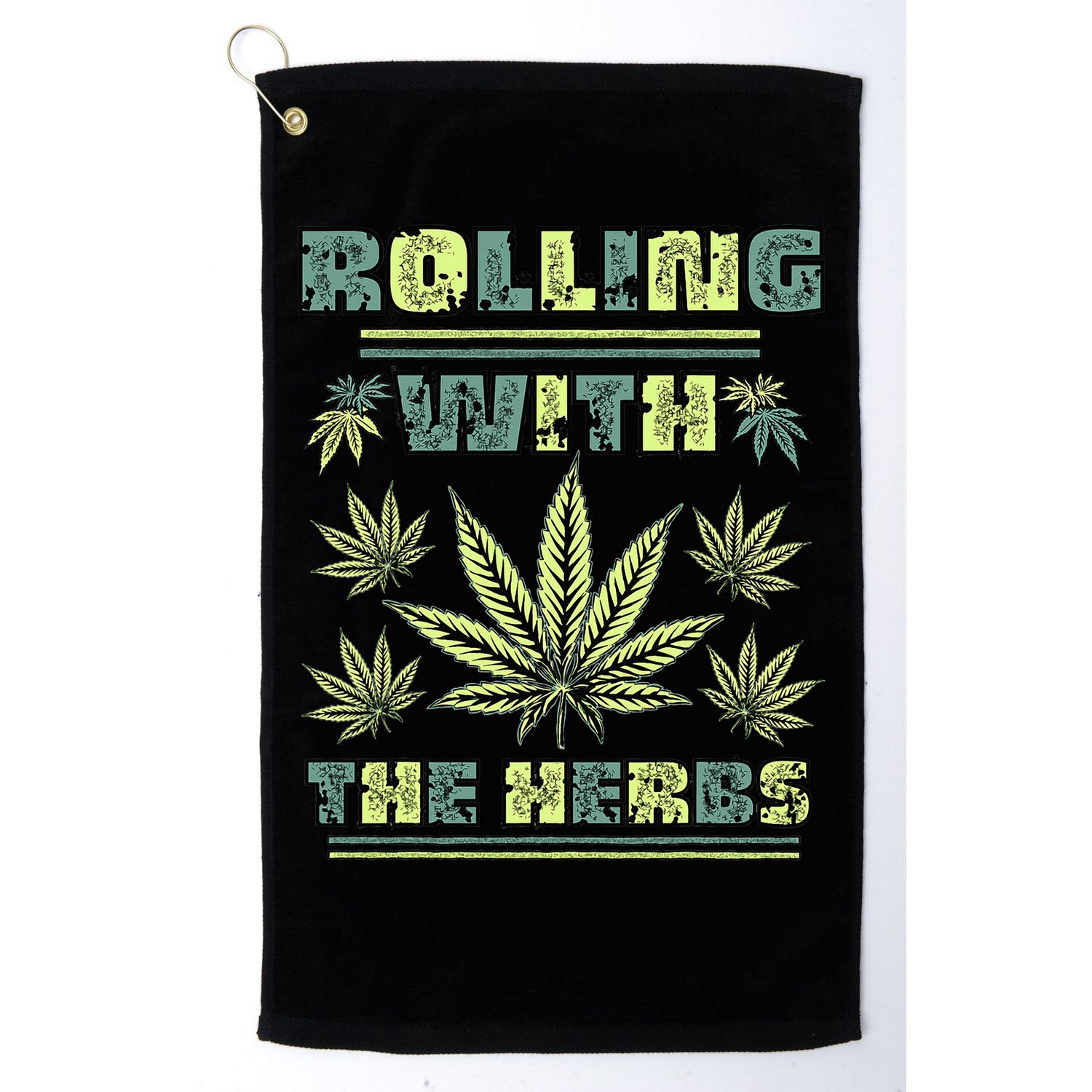 Cool Retro Vintage Style 420 Weed Marijuana Stoner Golf Towel