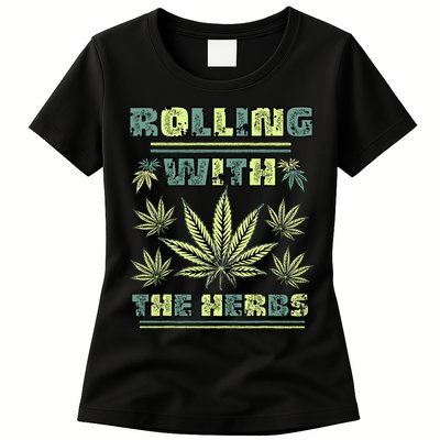 Cool Retro Vintage Style 420 Weed Marijuana Stoner Womens T-Shirt