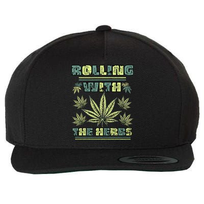 Cool Retro Vintage Style 420 Weed Marijuana Stoner Wool Snapback Cap