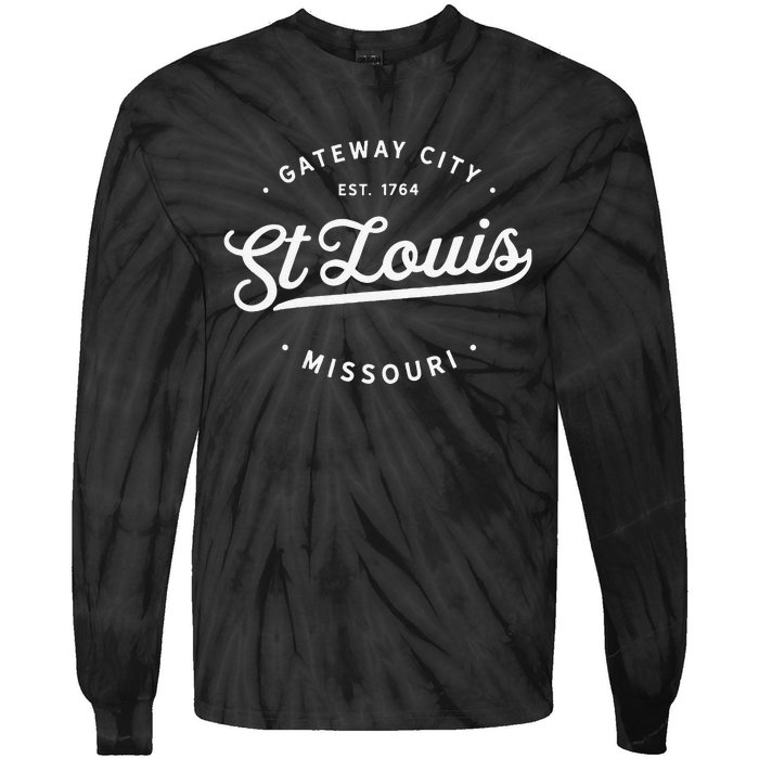 Classic Retro Vintage St Louis Missouri Usa Novelty Souvenir Tie-Dye Long Sleeve Shirt