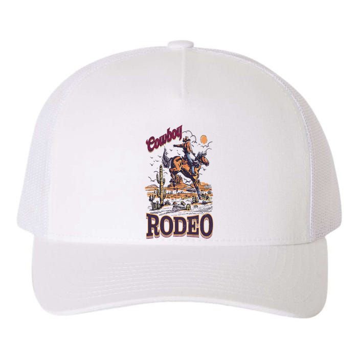 Cowboy Rodeo Vintage Western Cowboy Retro 90s Rodeo Yupoong Adult 5-Panel Trucker Hat