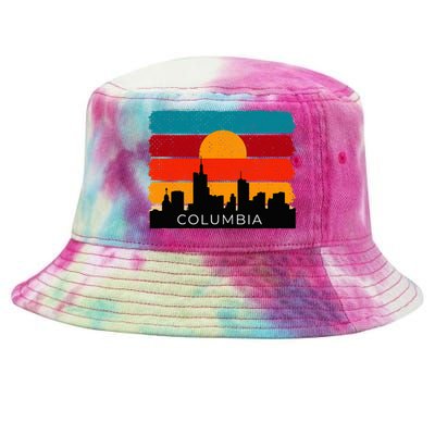 Columbia Retro Vintage American Usa Distressed Tie-Dyed Bucket Hat