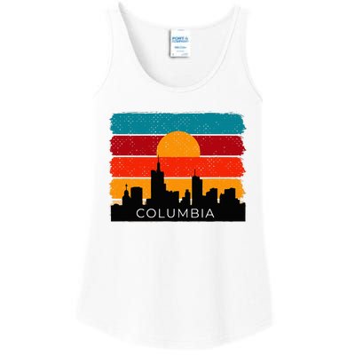 Columbia Retro Vintage American Usa Distressed Ladies Essential Tank