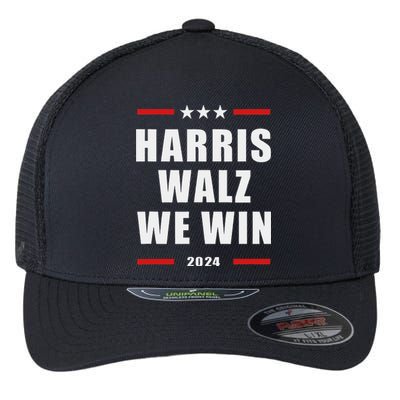 Classic Retro Vote For Harris Walz We Win 2024 Election Flexfit Unipanel Trucker Cap