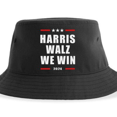 Classic Retro Vote For Harris Walz We Win 2024 Election Sustainable Bucket Hat