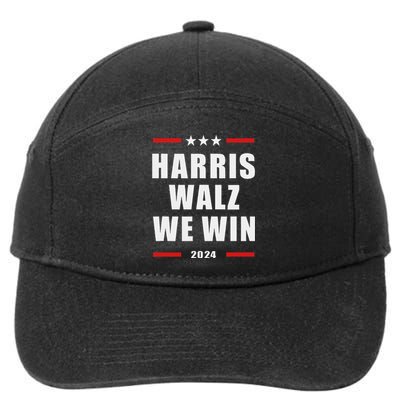 Classic Retro Vote For Harris Walz We Win 2024 Election 7-Panel Snapback Hat