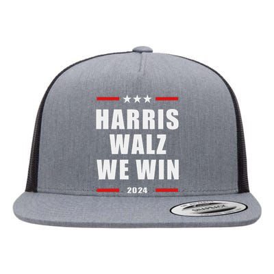 Classic Retro Vote For Harris Walz We Win 2024 Election Flat Bill Trucker Hat