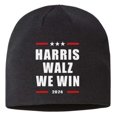 Classic Retro Vote For Harris Walz We Win 2024 Election Sustainable Beanie