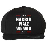 Classic Retro Vote For Harris Walz We Win 2024 Election Wool Snapback Cap