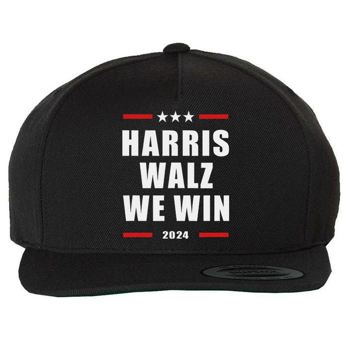 Classic Retro Vote For Harris Walz We Win 2024 Election Wool Snapback Cap