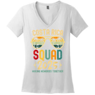 Costa Rica Vacation Squad 2025 Family Vacation Trip Matching Women's V-Neck T-Shirt