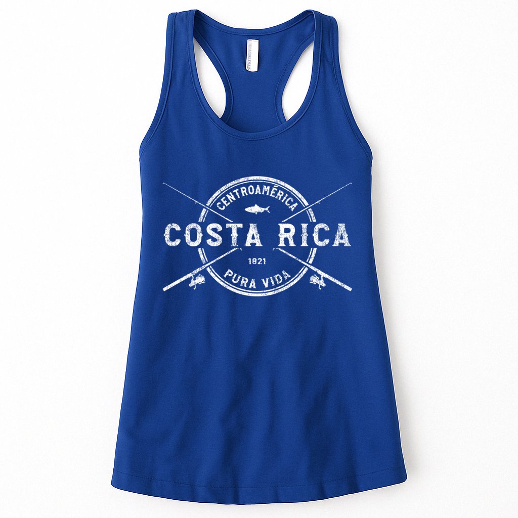 Costa Rica Vintage Crossed Fishing Rods Great Gift Womens Tank Top