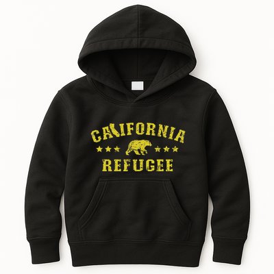 California Refugee Vintage Distressed Political Meme Kids Hoodie