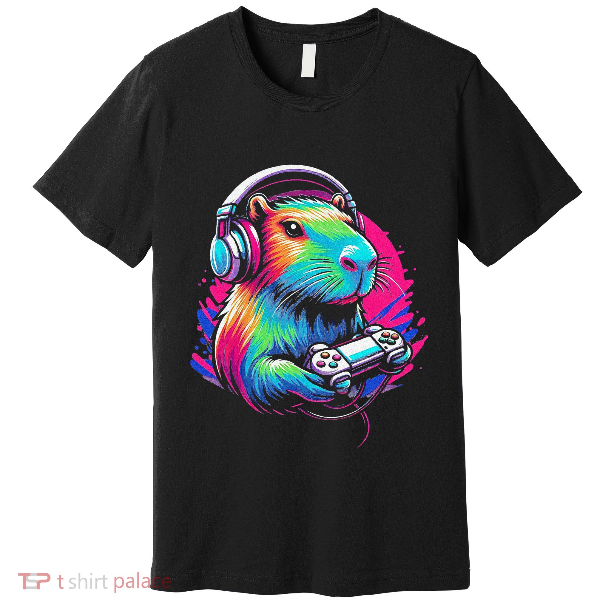 Capybara Rodent & Video Games Controller Premium T-Shirt