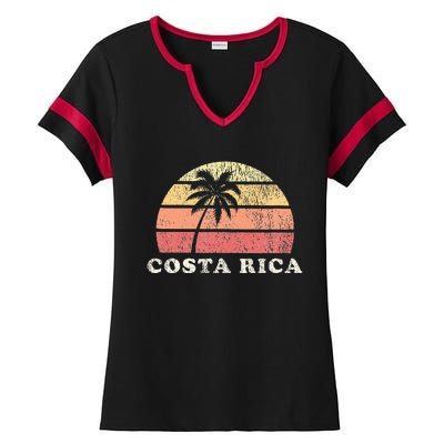 Costa Rica Vintage 70s Retro Throwback Design Ladies Halftime Notch Neck Tee