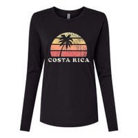 Costa Rica Vintage 70s Retro Throwback Design Womens Cotton Relaxed Long Sleeve T-Shirt