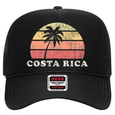 Costa Rica Vintage 70s Retro Throwback Design High Crown Mesh Back Trucker Hat