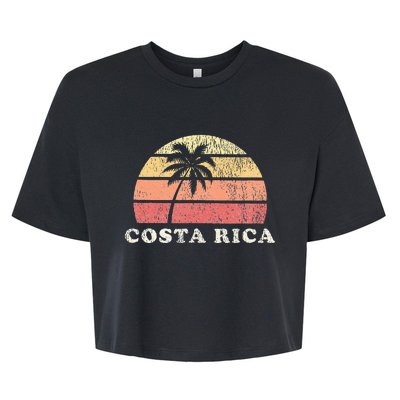 Costa Rica Vintage 70s Retro Throwback Design Bella+Canvas Jersey Crop Tee