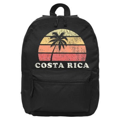 Costa Rica Vintage 70s Retro Throwback Design 16 in Basic Backpack