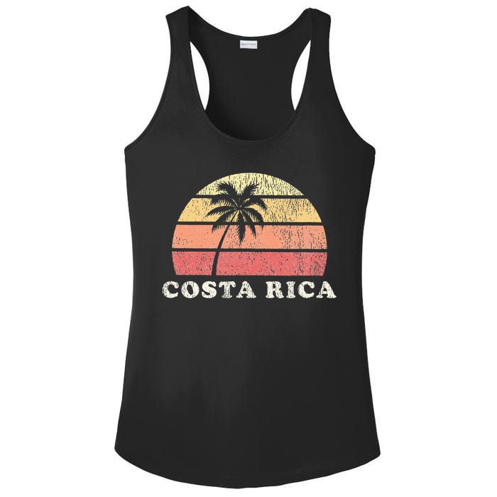 Costa Rica Vintage 70s Retro Throwback Design Ladies PosiCharge Competitor Racerback Tank