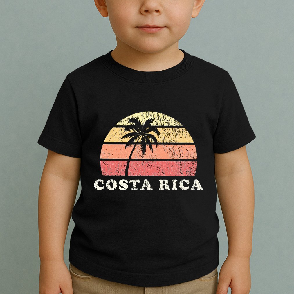 Costa Rica Vintage 70s Retro Throwback Design Toddler T-Shirt