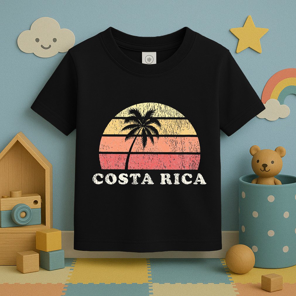 Costa Rica Vintage 70s Retro Throwback Design Toddler T-Shirt